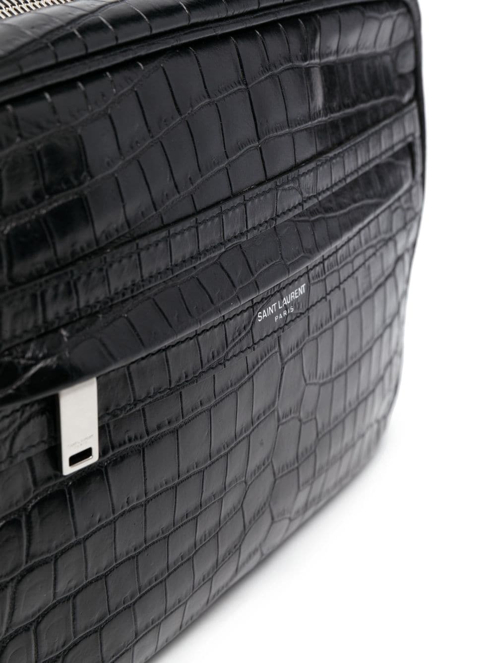 Saint Laurent Camp crocodile-embossed camera bag