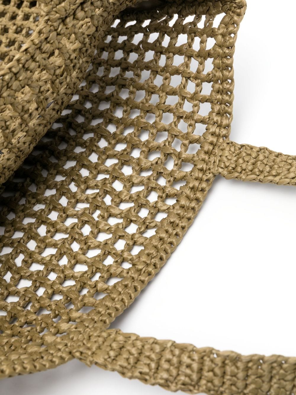 Pra*a triangle-logo raffia tote bag