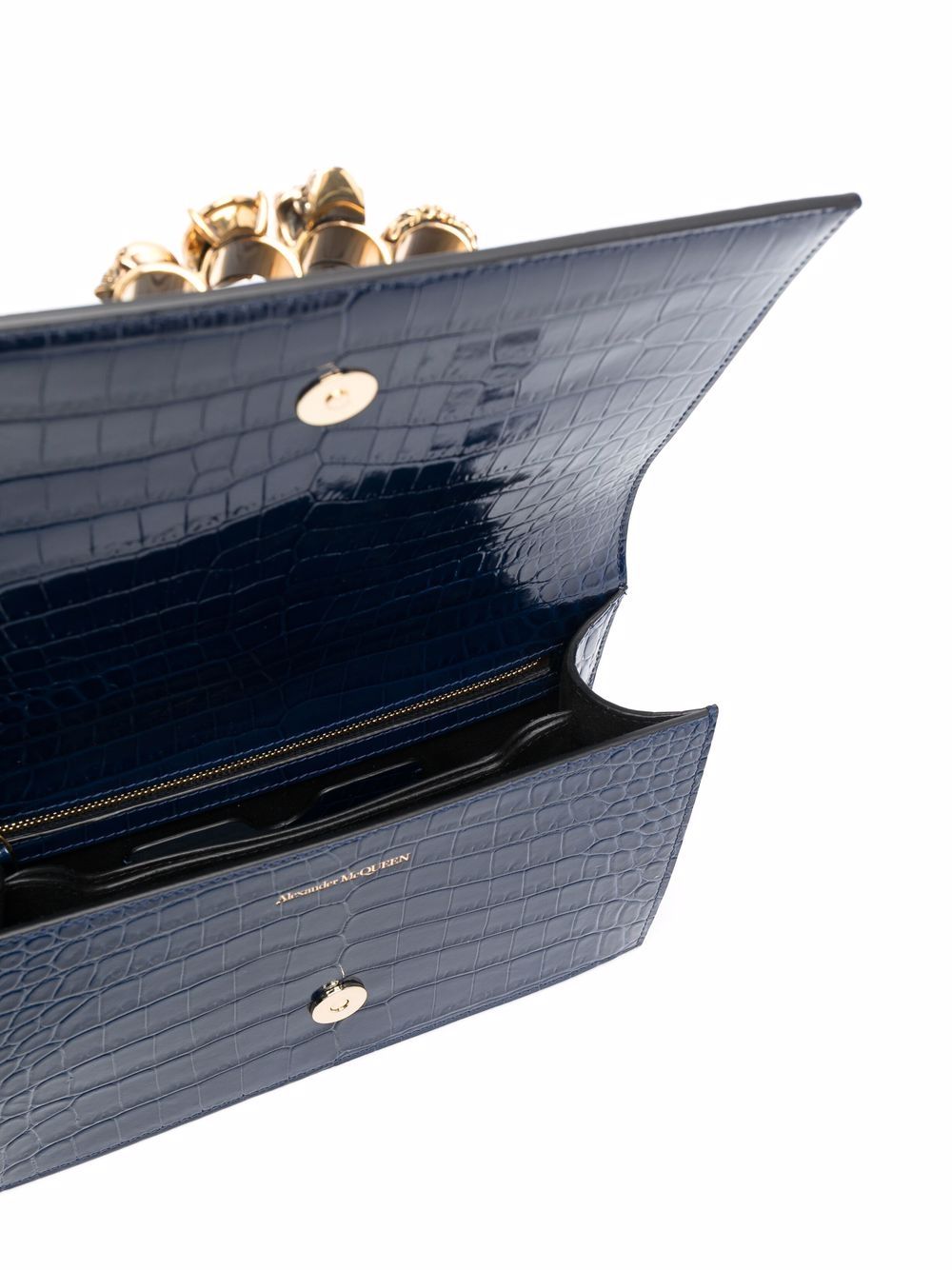 Alexander McQueen Jewelled crocodile-effect crossbody bag