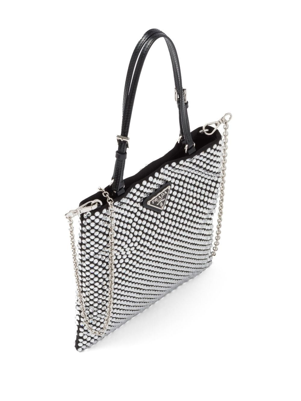 Pra*a crystal-embellished satin tote bag