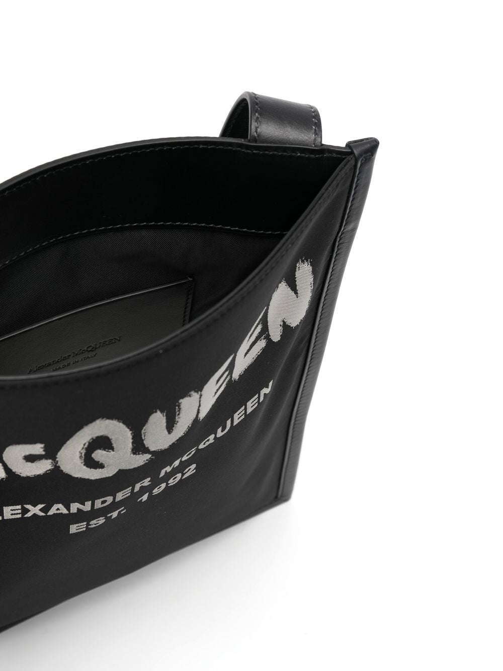 Alexander McQueen graffiti logo-print messenger bag