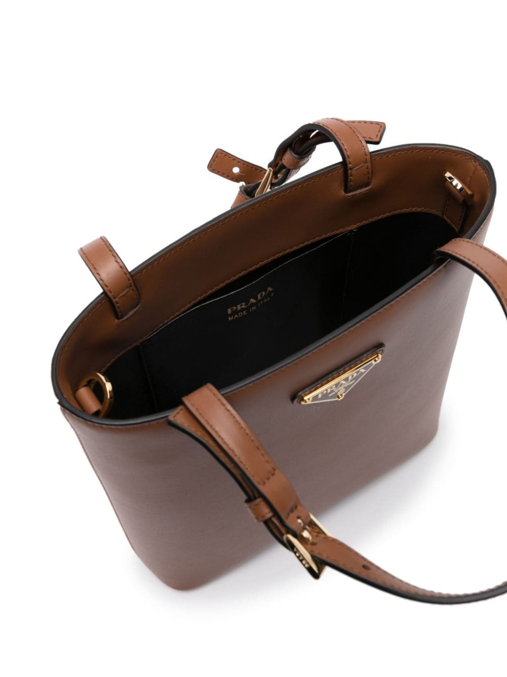 Pra*a triangle logo-appliqué tote bag