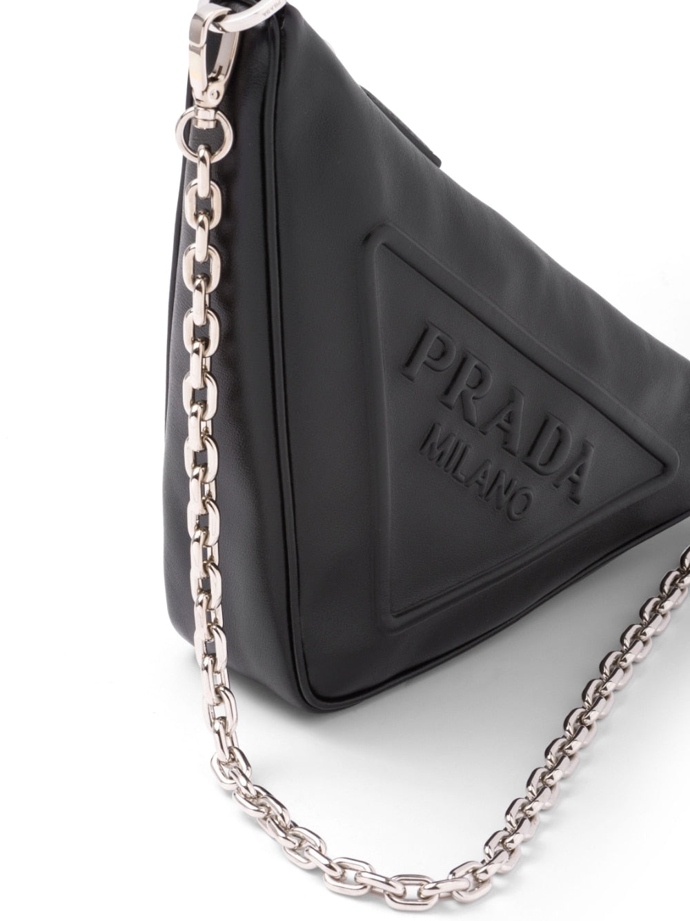 Pra*a triangle leather mini bag