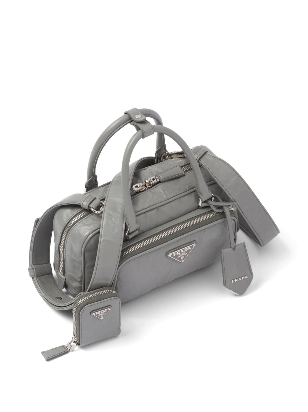 Pra*a multi-pocket leather tote bag