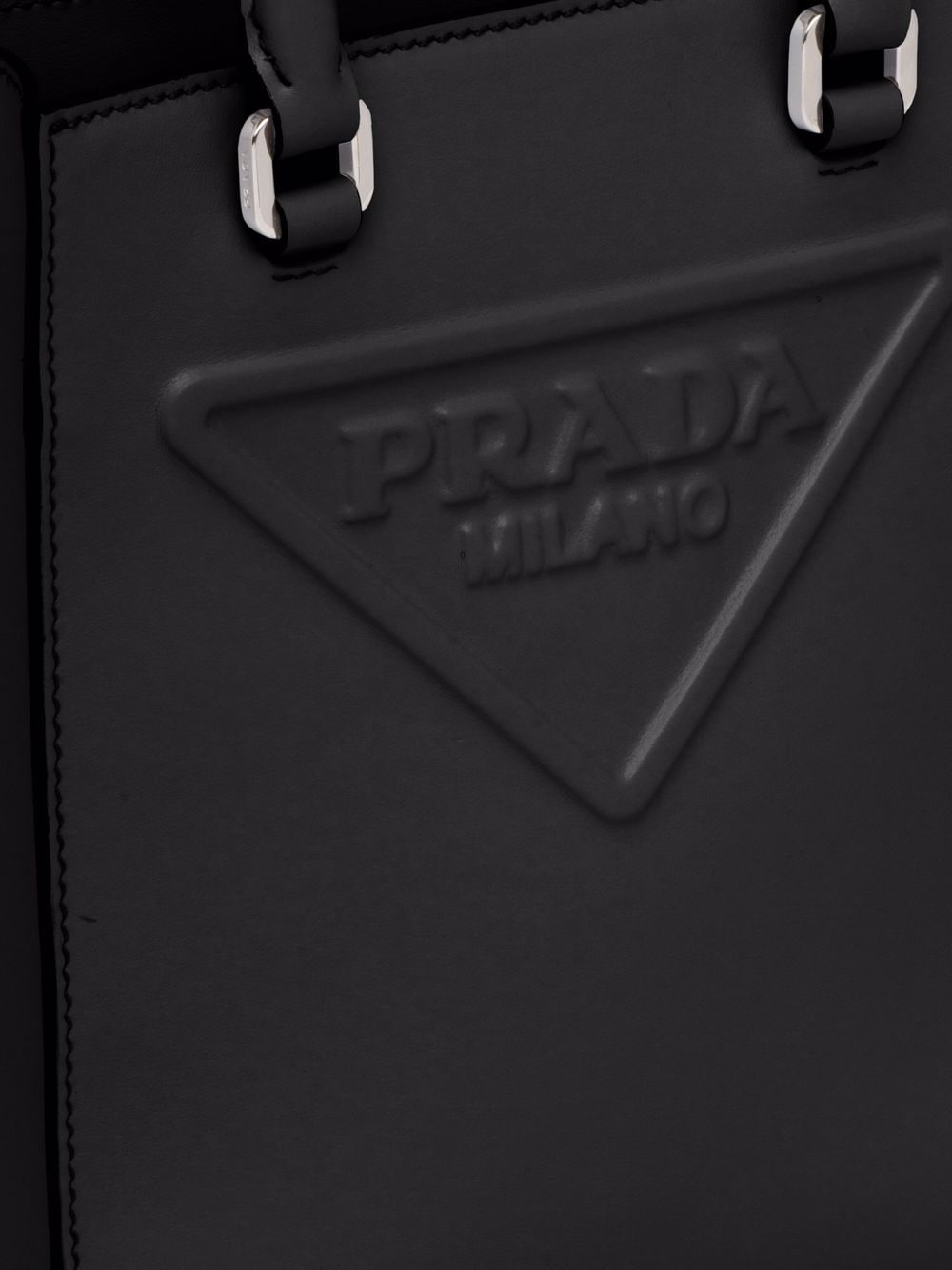 Pra*a logo-embossed tote bag