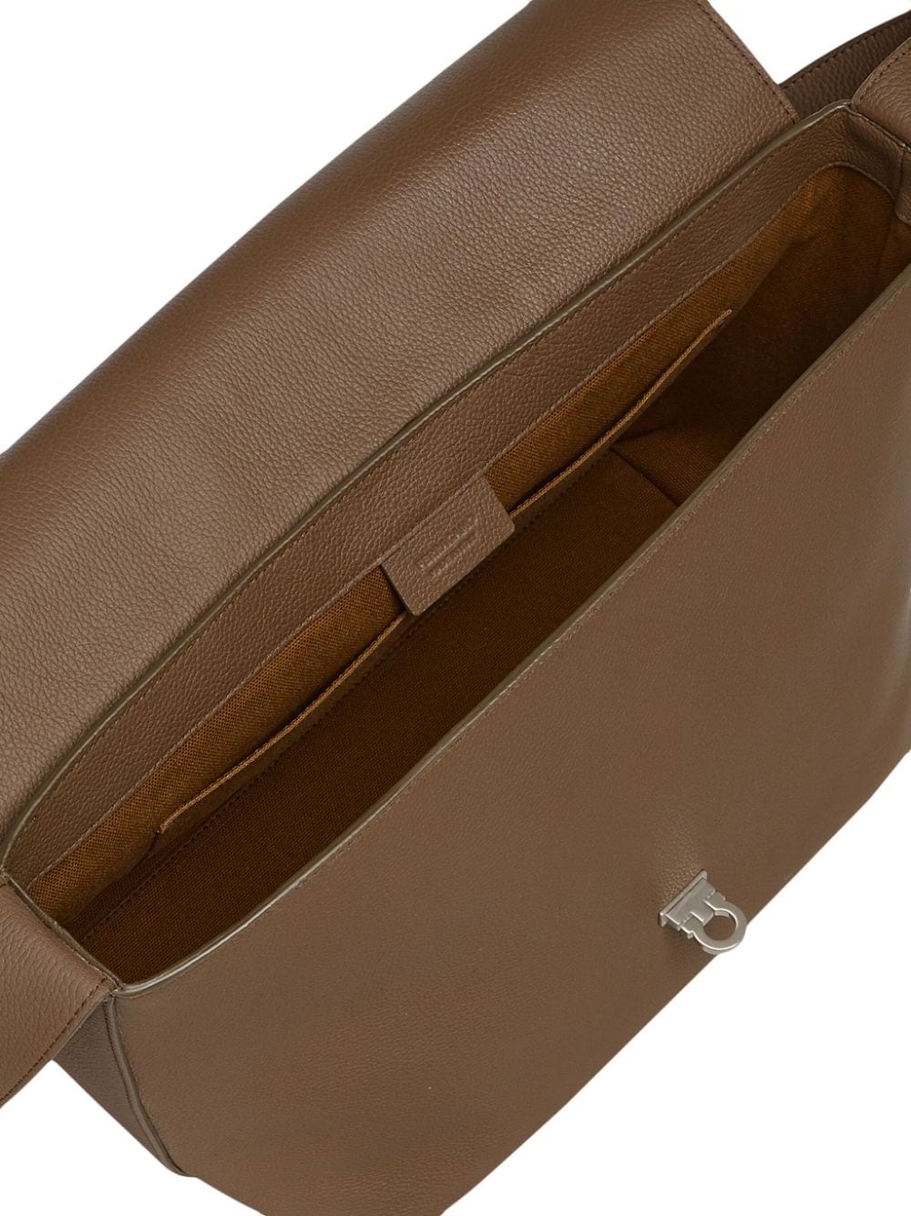 Ferragamo Gancini-plaque leather messenger bag