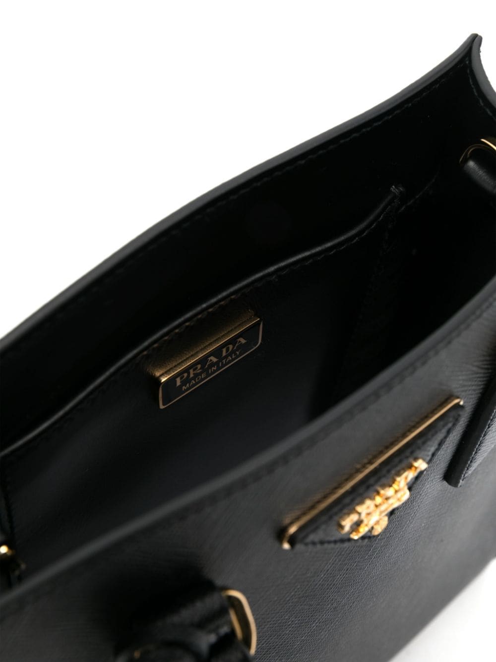 Pra*a saffiano triangle-plaque tote bag