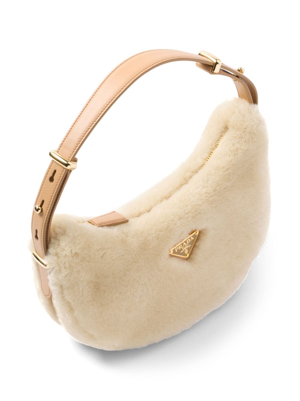 Pra*a arqué shearling shoulder bag