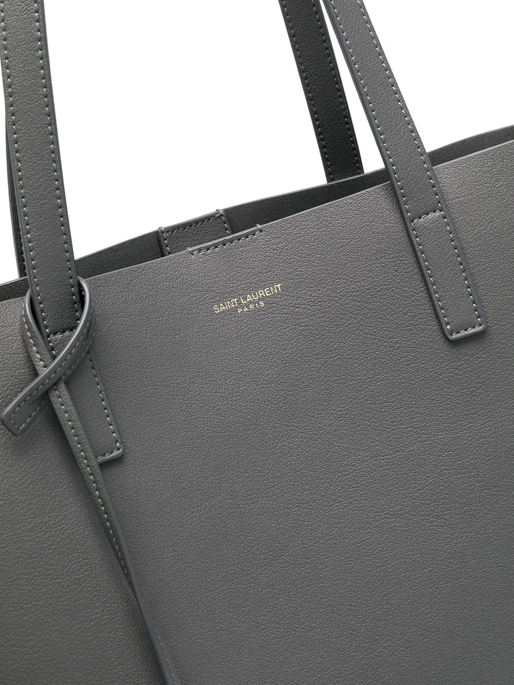 Saint Laurent logo-stamp leather tote bag