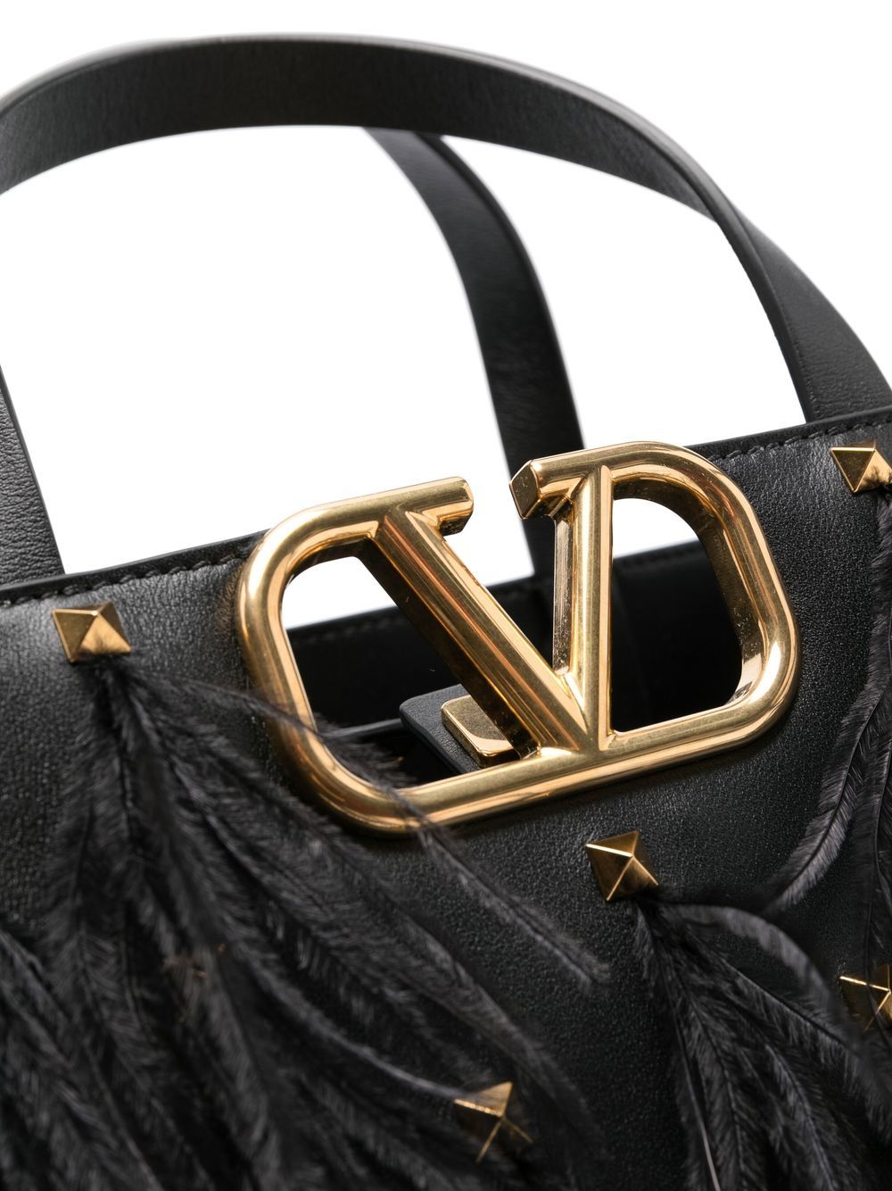 Valentino Garavani feather-embellished VLogo tote bag