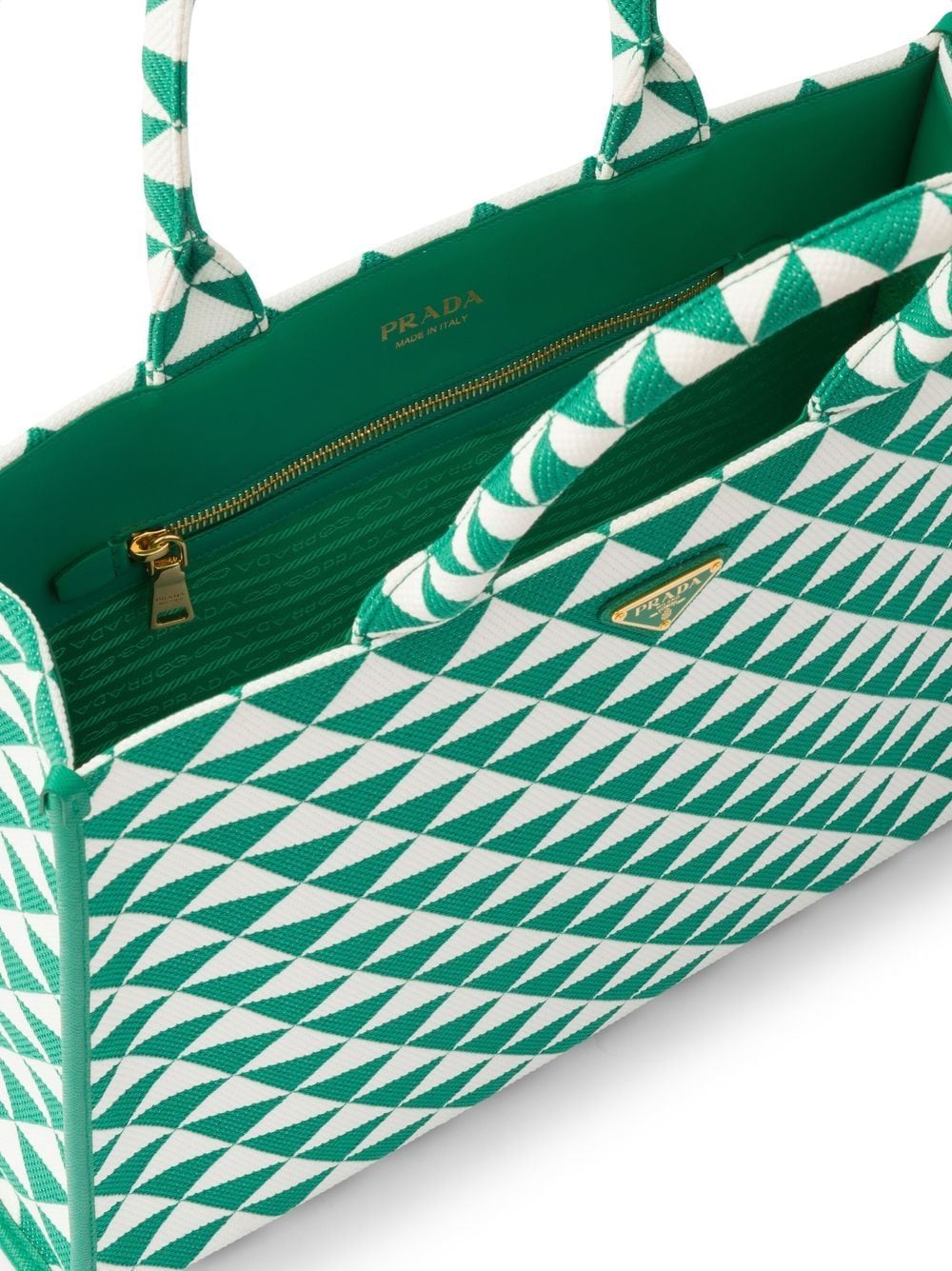 Pra*a large symbole embroidered tote bag