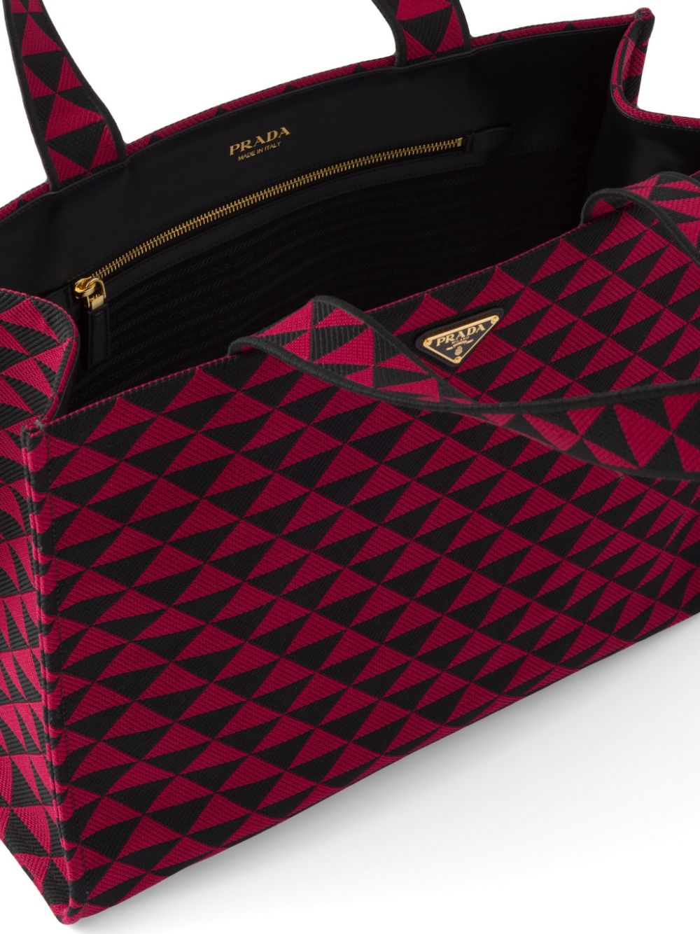 Pra*a large symbole embroidered tote bag