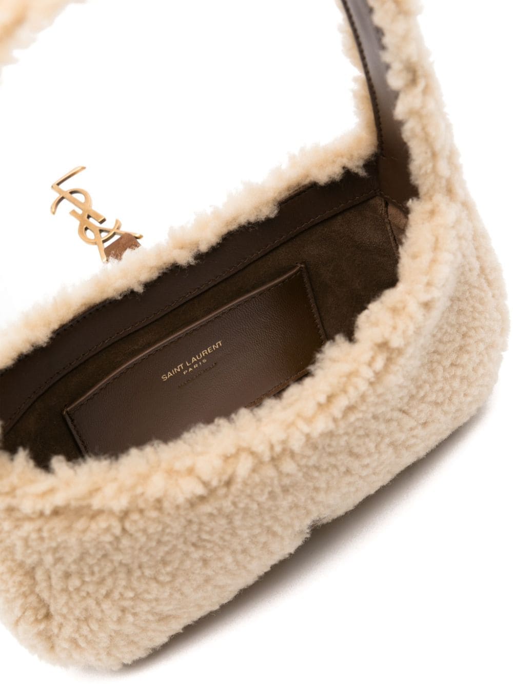 Saint Laurent mini Le 5 à 7 shearling tote bag