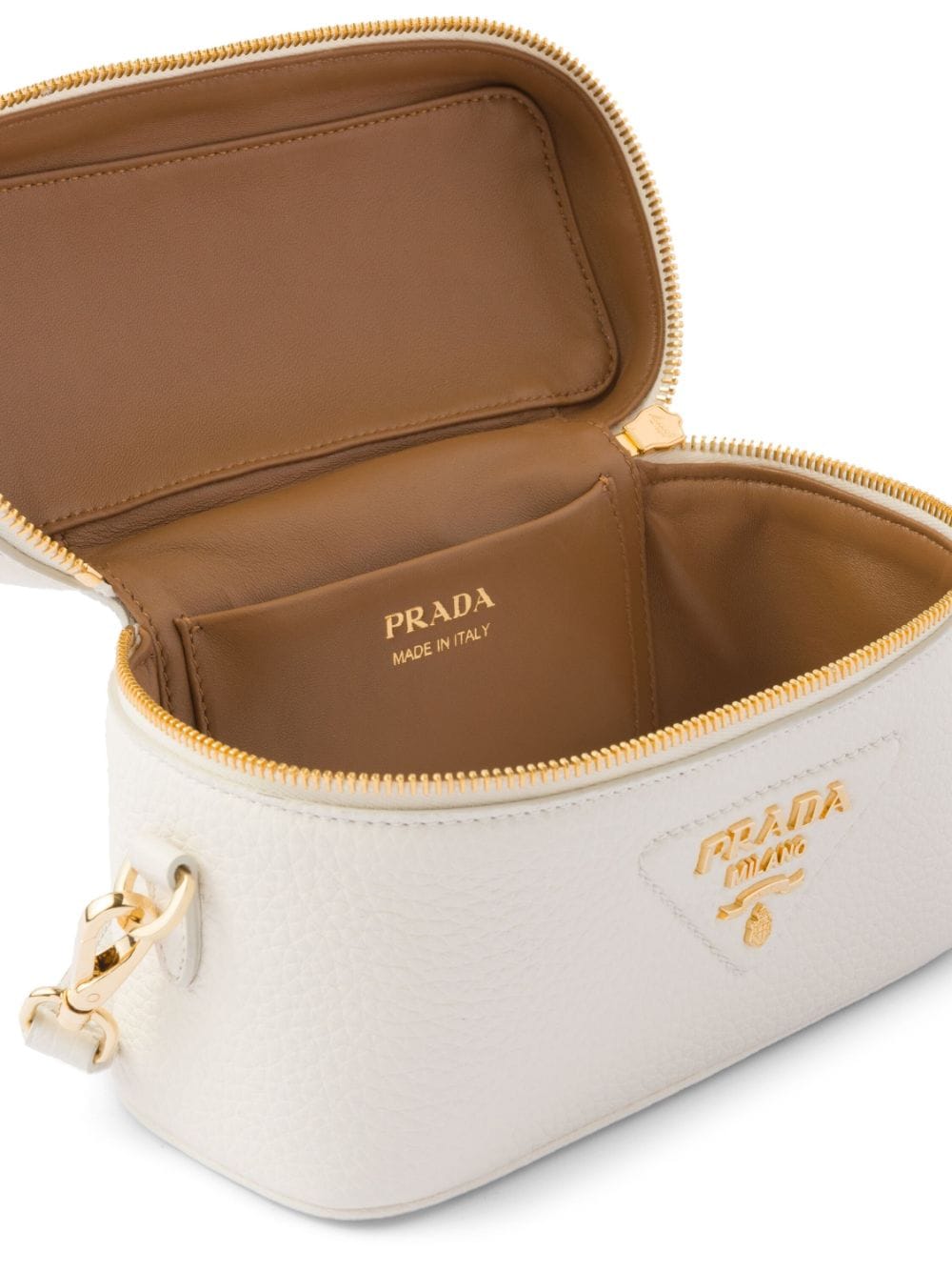 Pra*a logo-plaque leather mini-bag