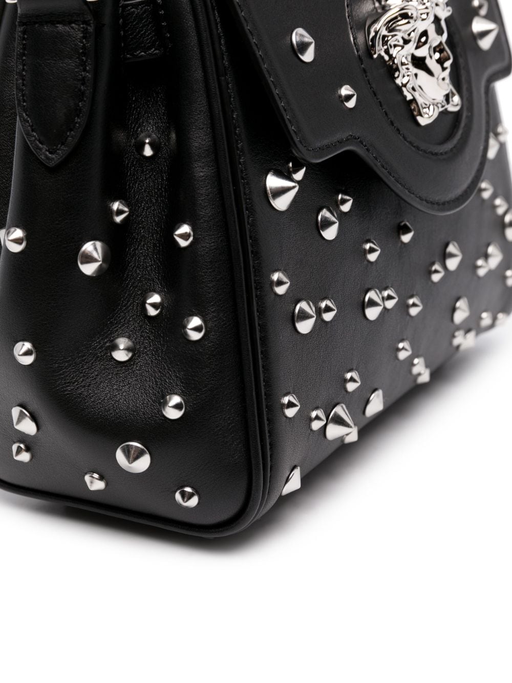 Versace small La Medusa studded top-handle bag