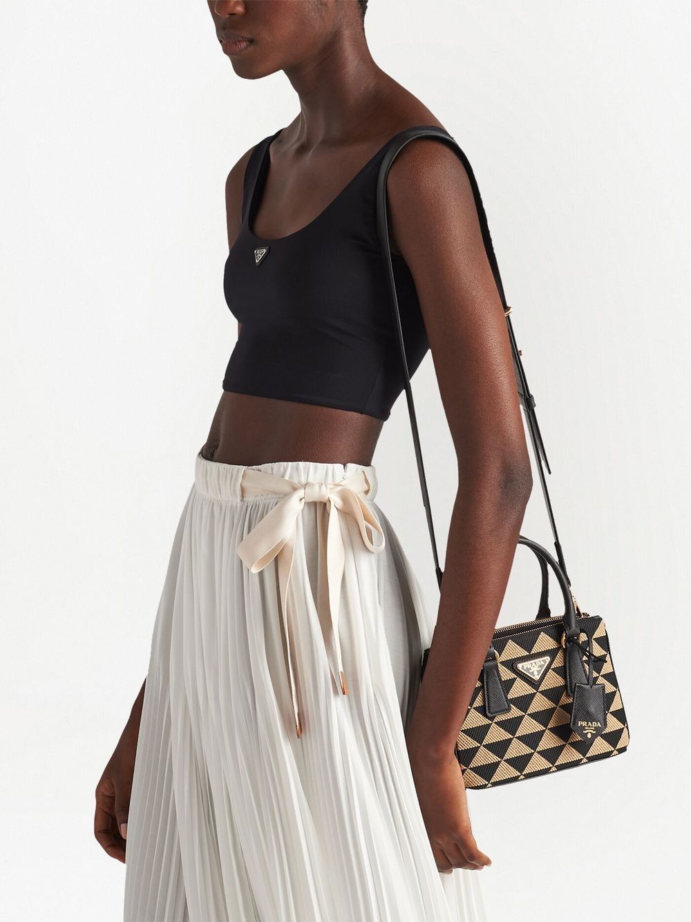 Pra*a symbole embroidered mini bag