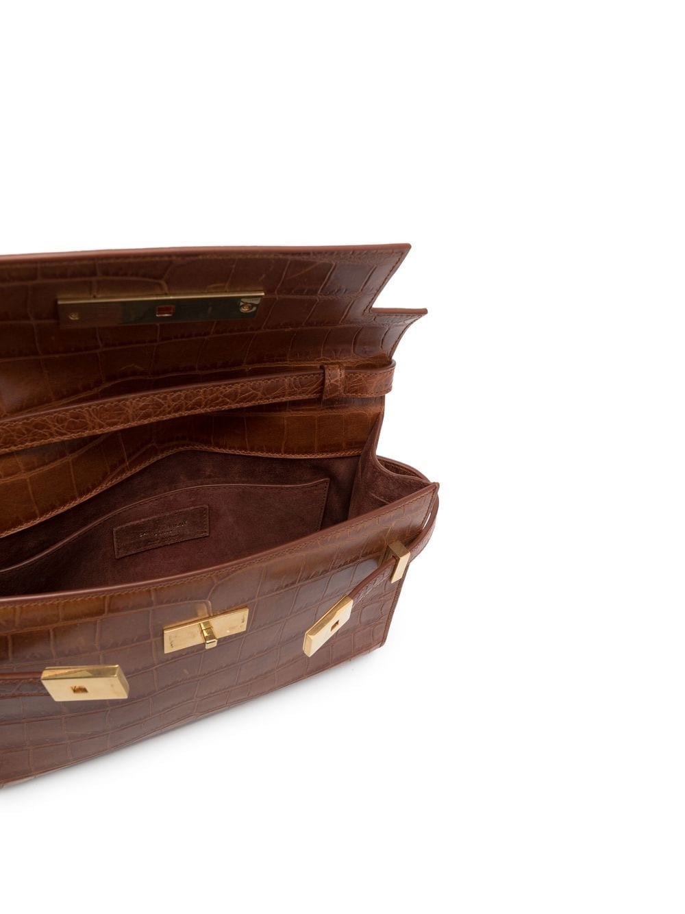 Saint Laurent Manhattan croc-effect shoulder bag