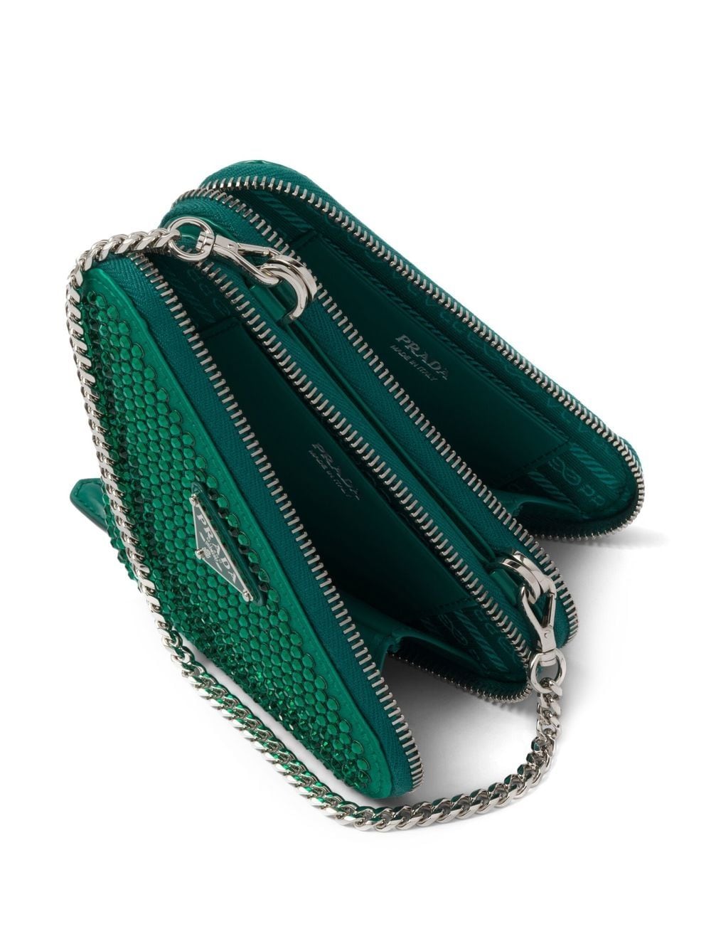 Pra*a crystal-embellished mini pouch