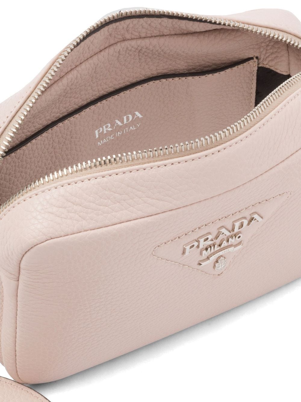 Pra*a logo-plaque leather crossbody bag