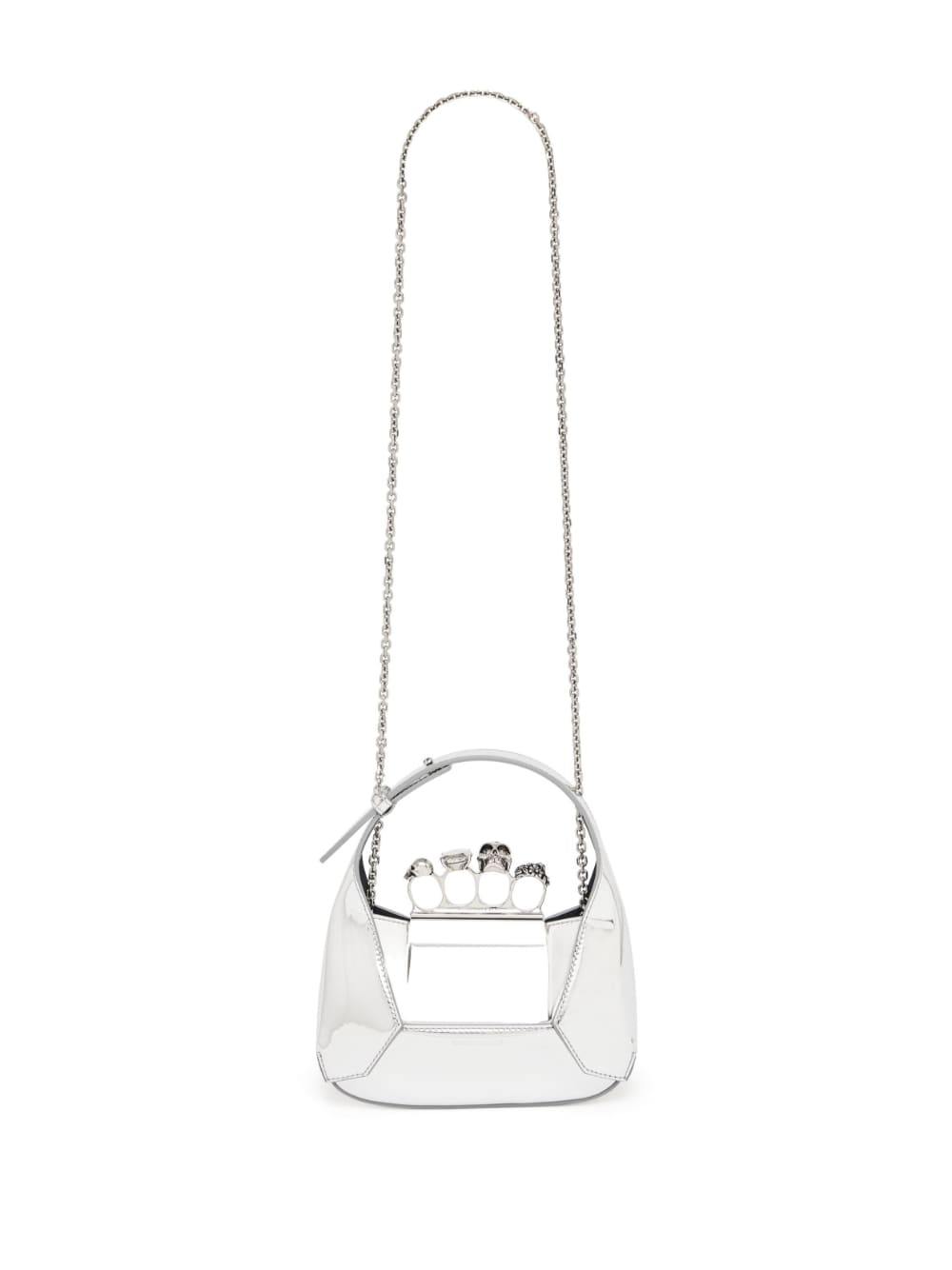 Alexander McQueen metallic Jewelled Hobo mini bag
