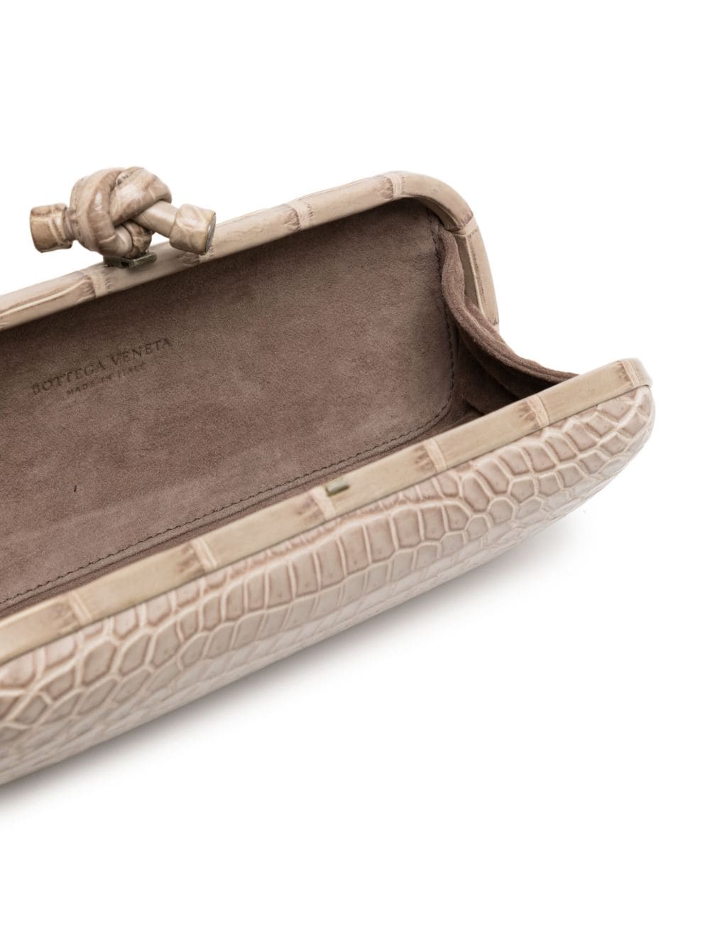 Bo*te*ga ve*ne*ta   knot crocodile-embossed clutch bag