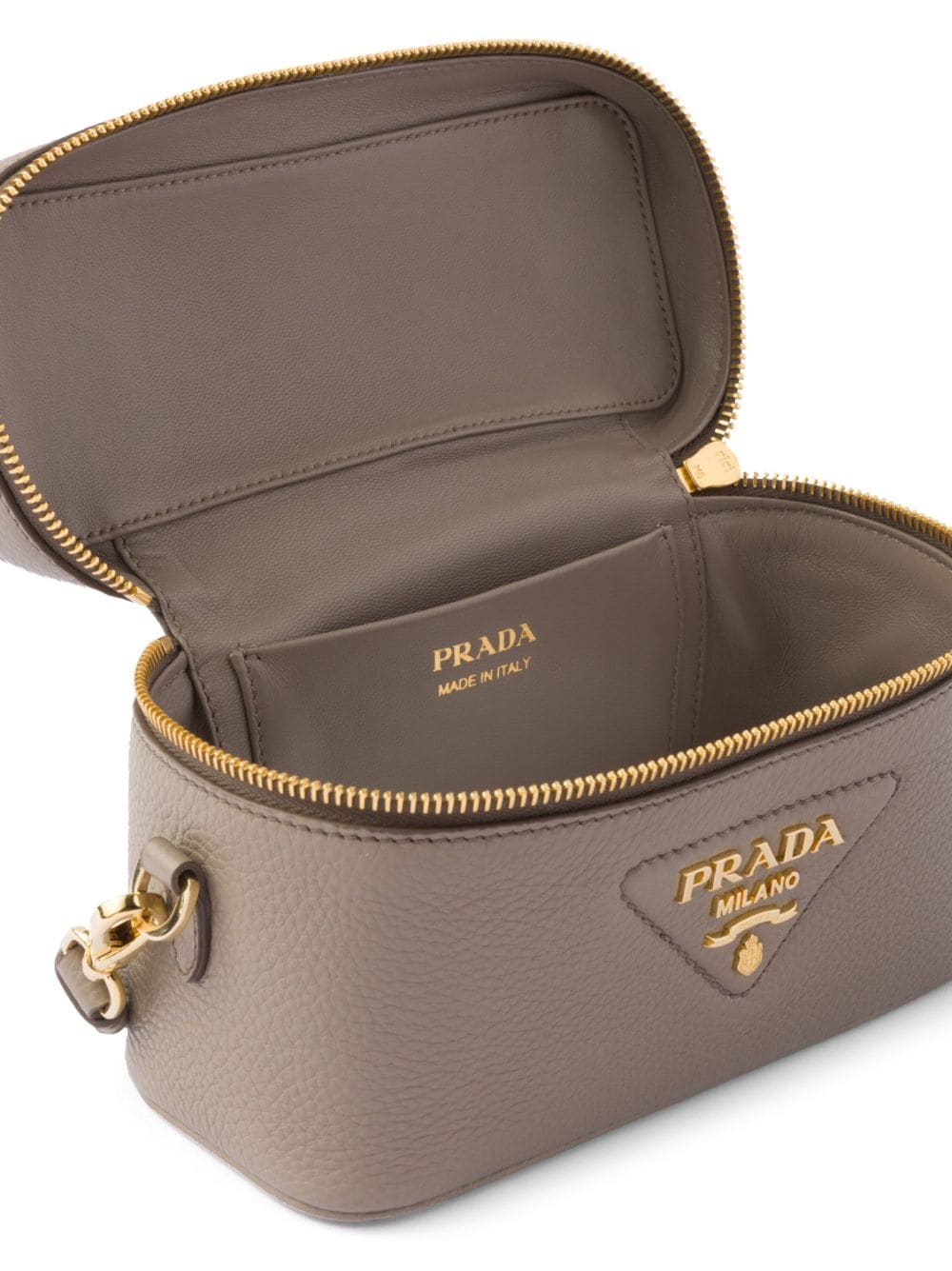 Pra*a logo-plaque leather mini-bag