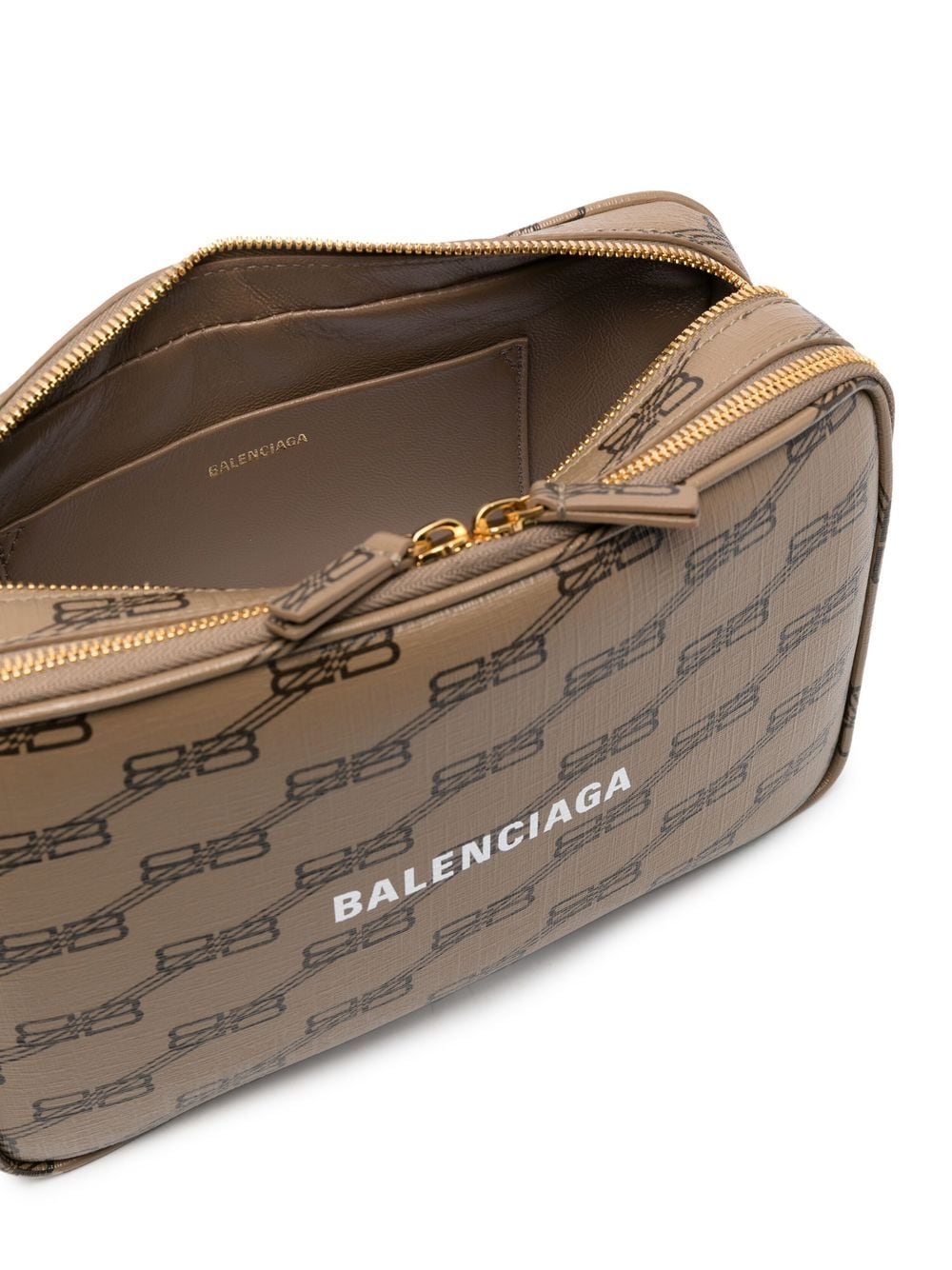 Ba*len*cia*ga bb-print leather clutch bag