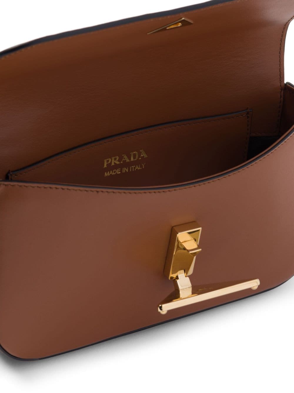 Pra*a logo-plaque leather crossbody bag