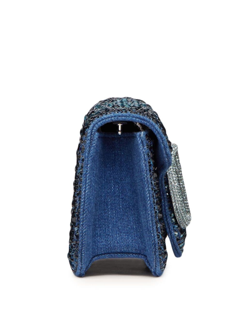 Valentino Garavani small Locò embellished denim shoulder bag