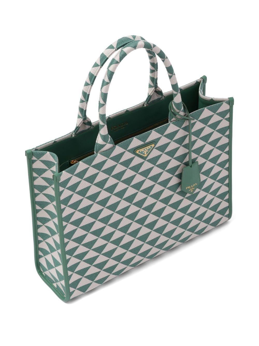 Pra*a large symbole embroidered tote bag