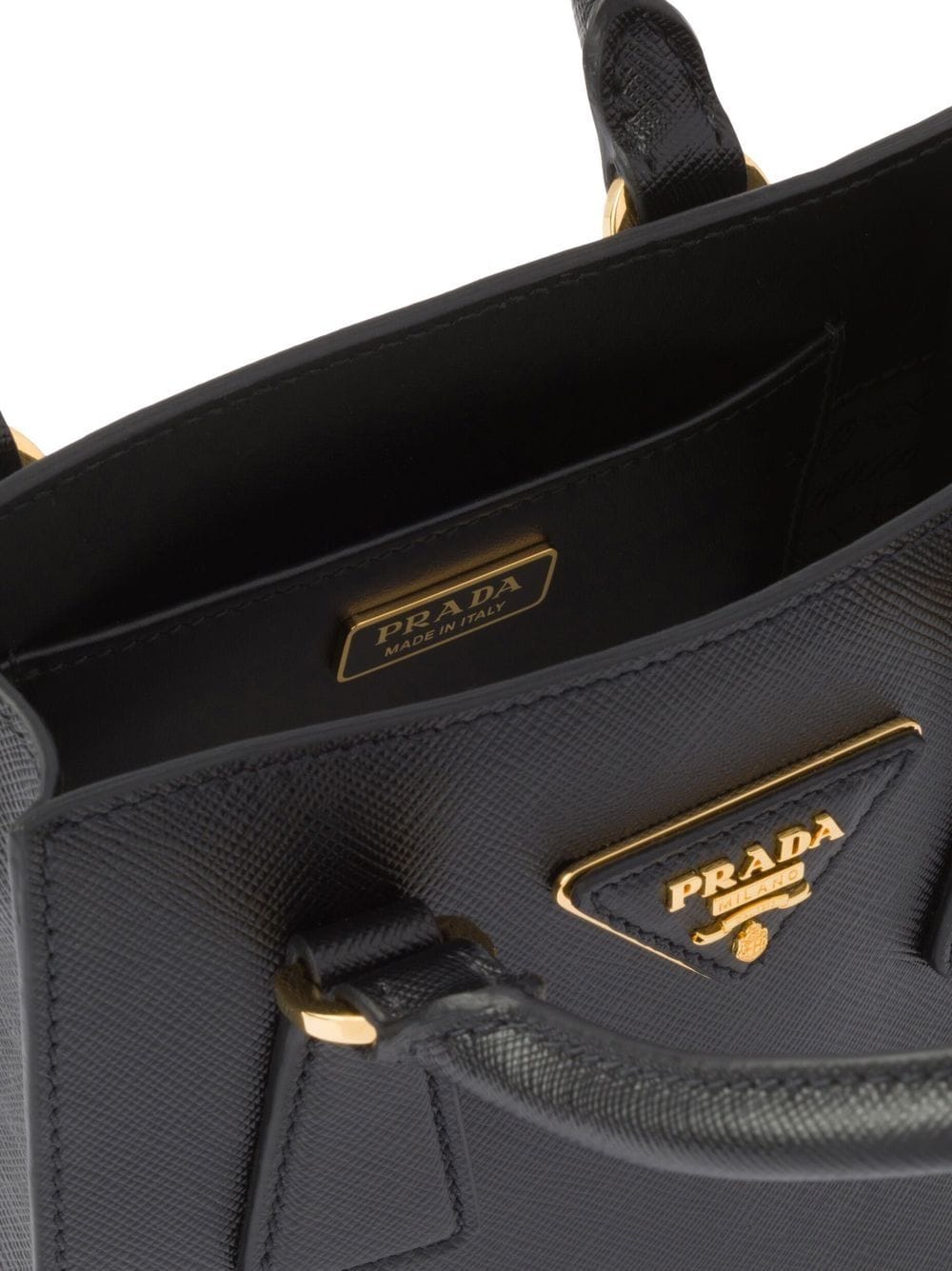 Pra*a triangle-logo saffiano-leather tot