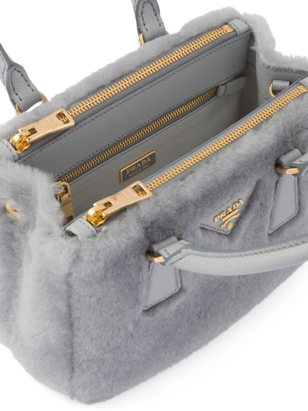 Pra*a galleria shearling mini bag