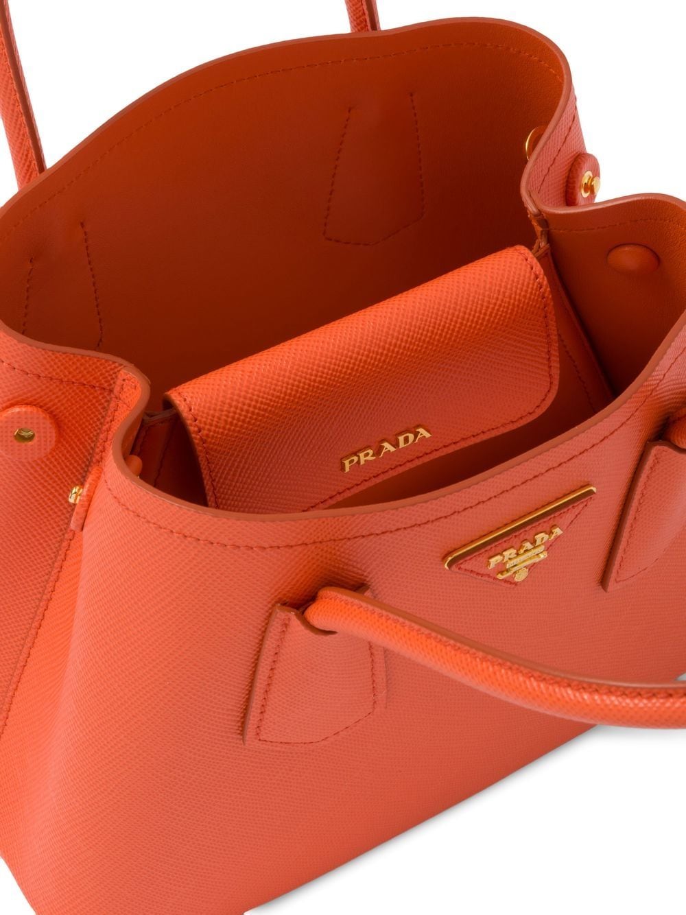 Pra*a double saffiano leather tote bag