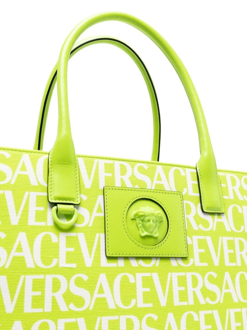 Versace logo-print canvas tote bag