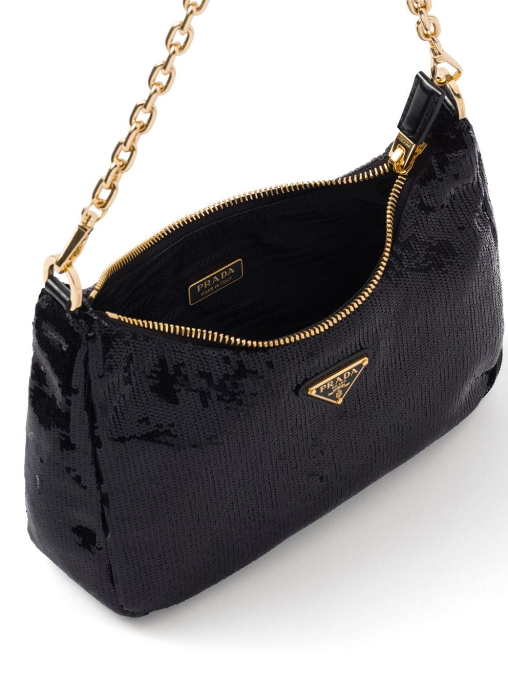 Pra*a re-nylon sequinned mini bag