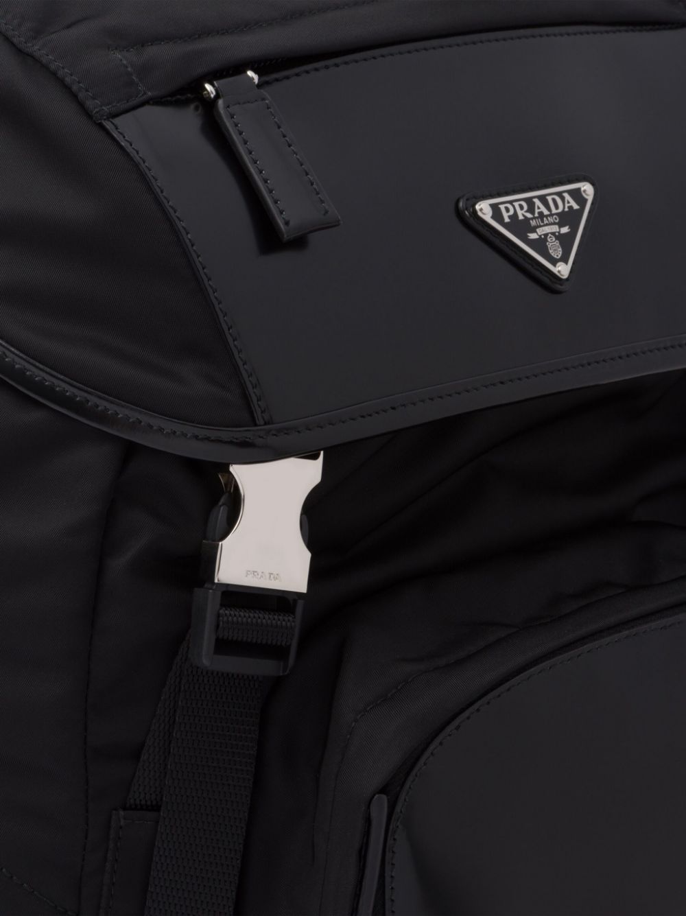 Pra*a triangle-logo panelled backpack
