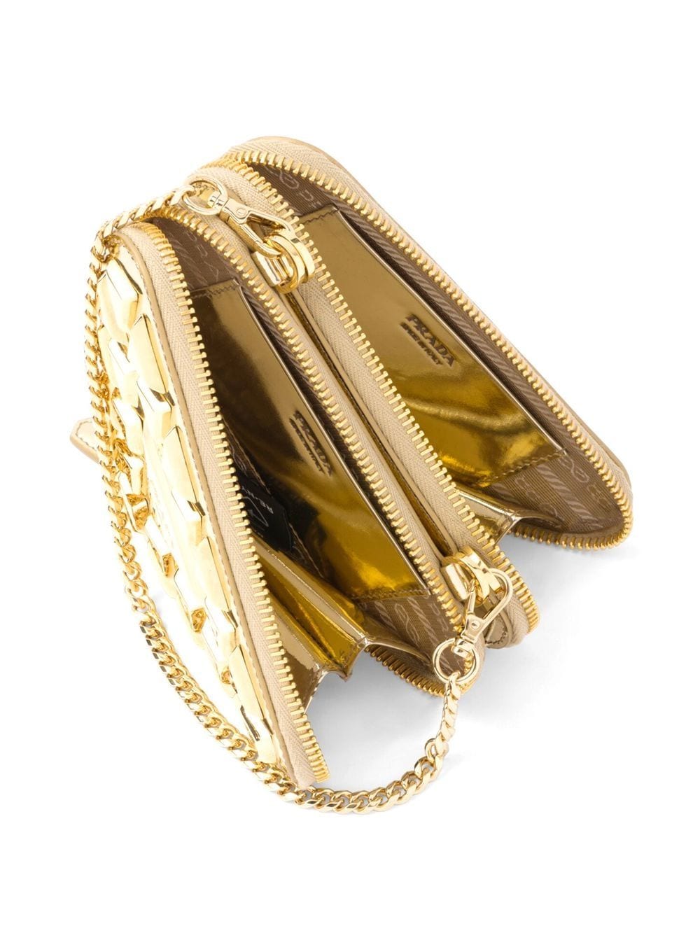 Pra*a studded leather mini pouch