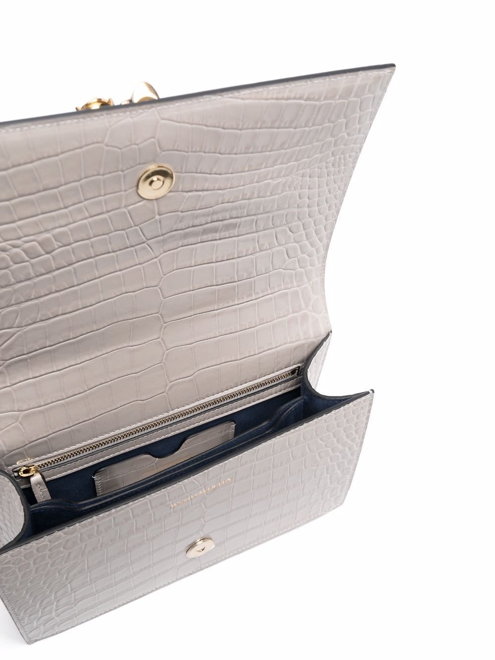 Alexander McQueen Jewelled crocodile-effect crossbody bag