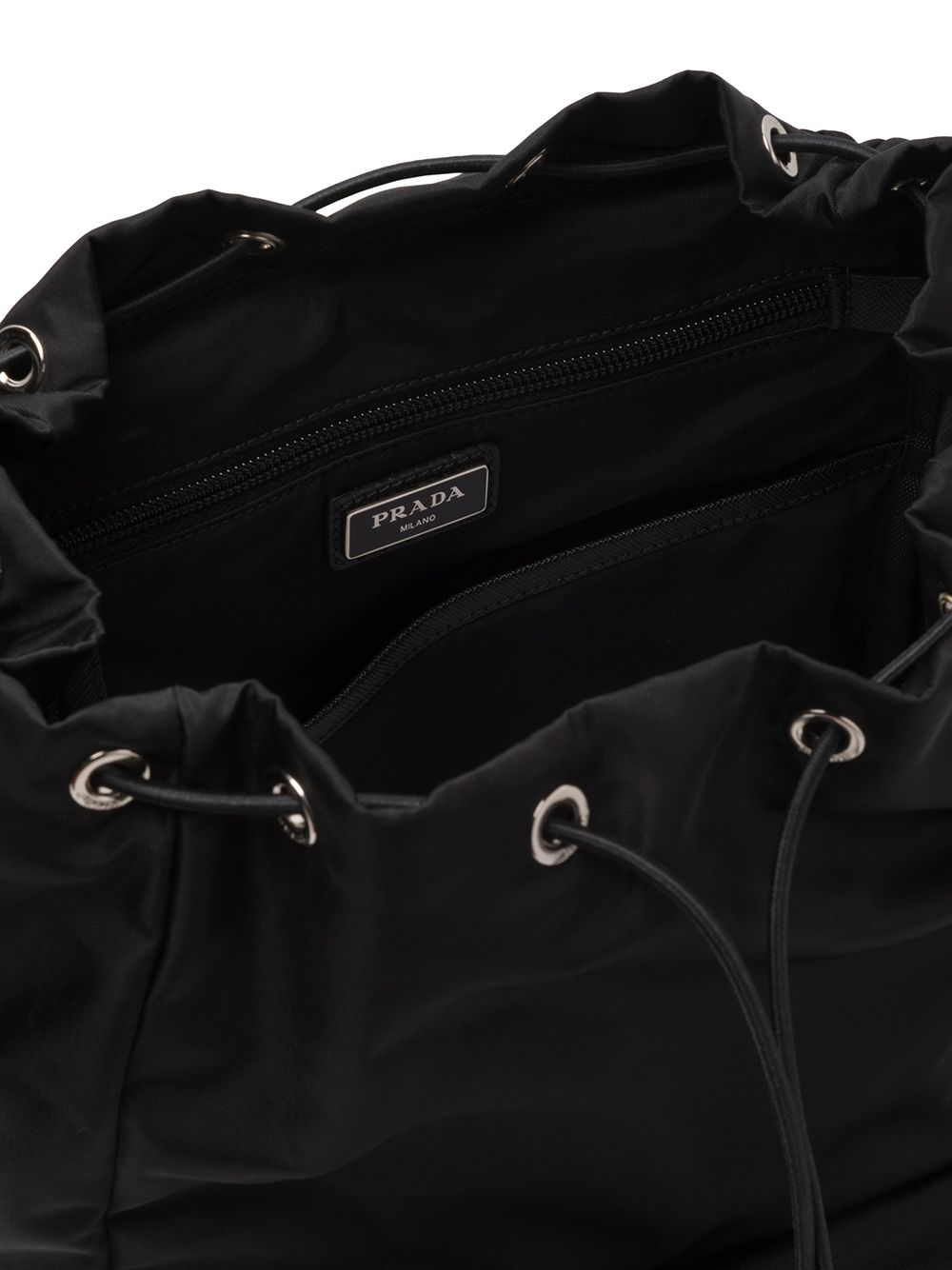 Pra*a logo-plaque multi-pocket backpack