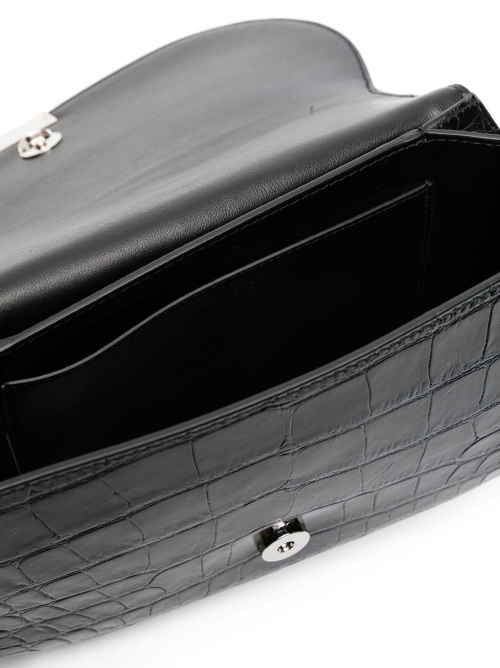 Versace Greca Goddess croc-embossed shoulder bag