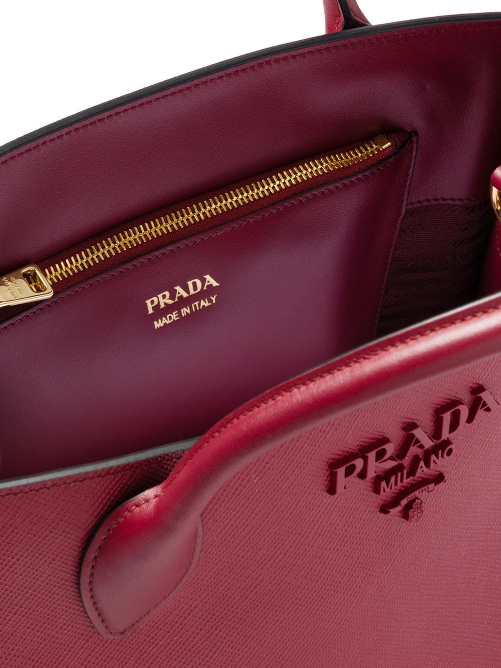 Pra*a monochrome tote bag