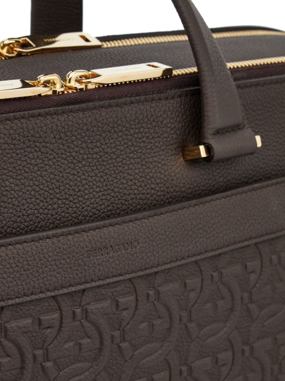 Ferragamo Gancini zipped briefcase