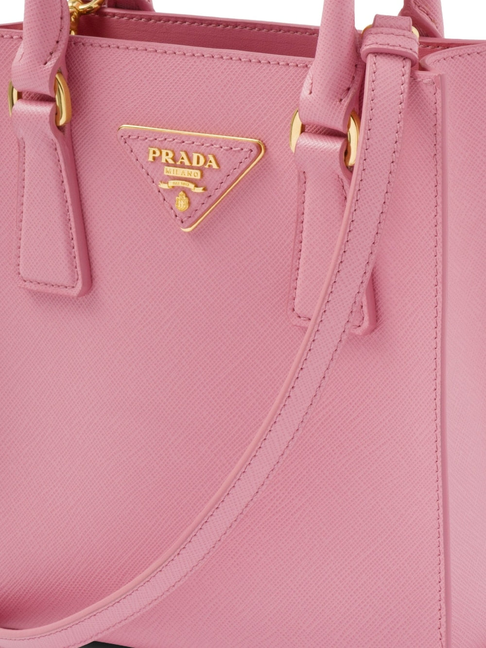 Pra*a triangle-logo saffiano leather tote bag