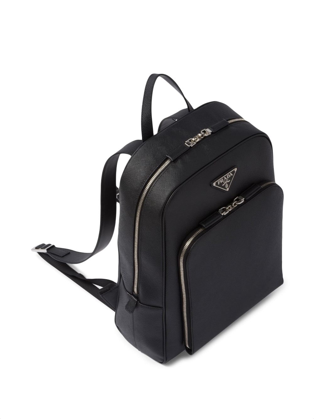 Pra*a saffiano-leather triangle-logo backpack