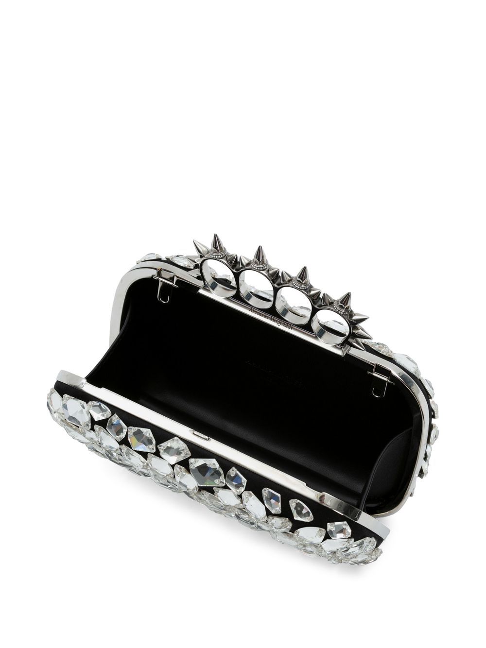 Alexander McQueen crystal-embellishment four-ring clutch bag