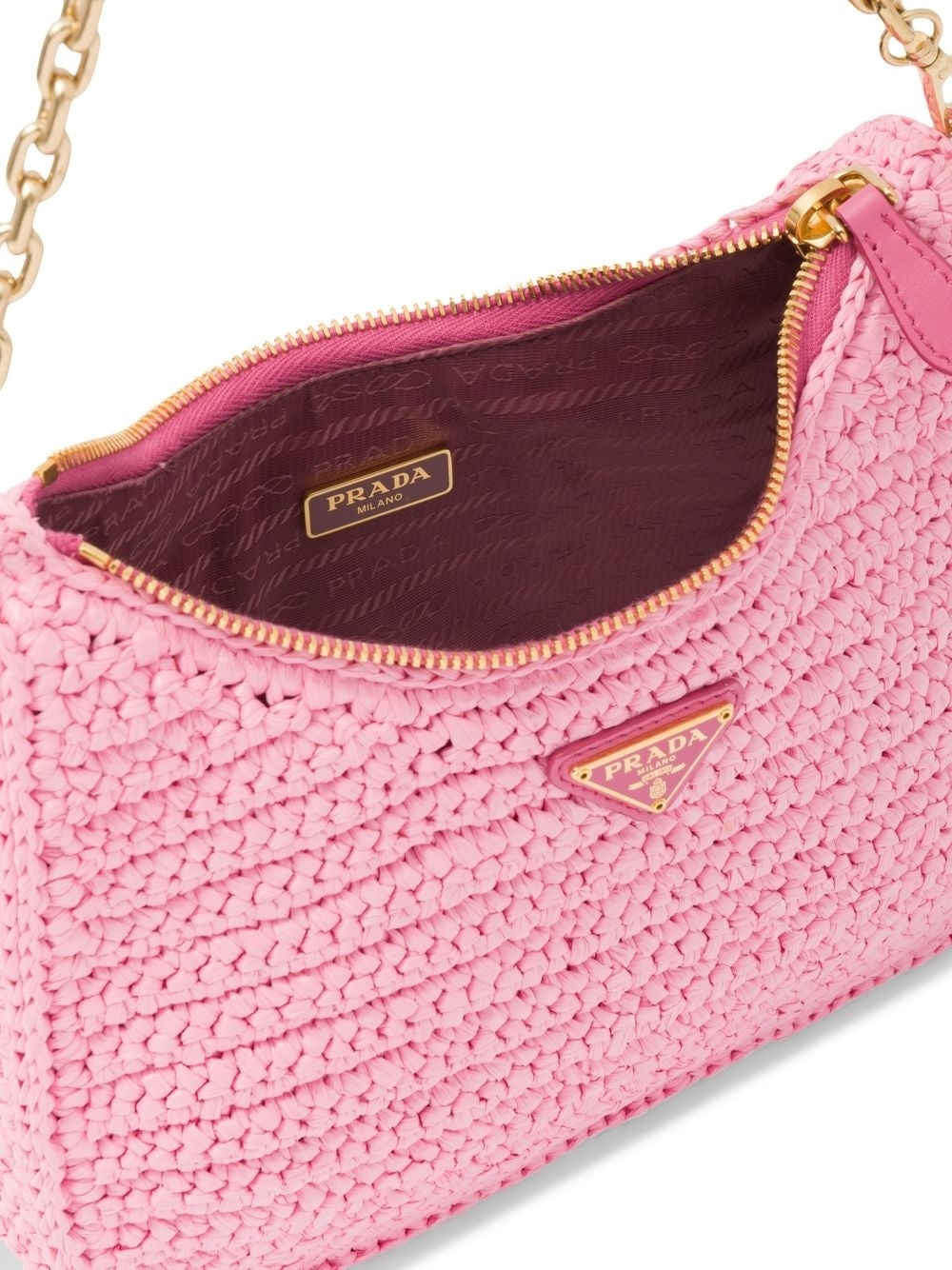 Pra*a re-edition 2005 crochet-knit shoulder bag