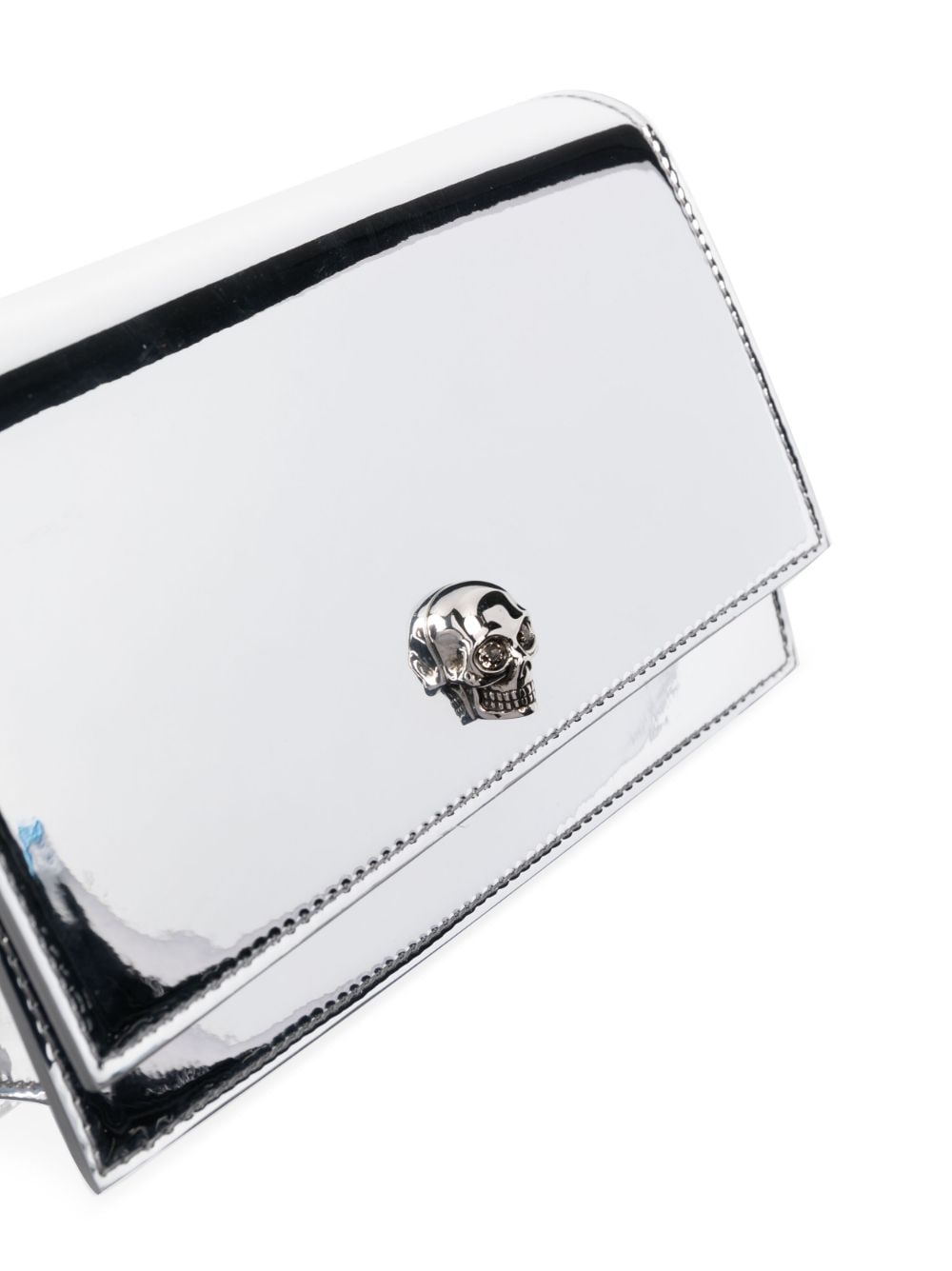 Alexander McQueen Jewelled metallic-finish shoulder bag