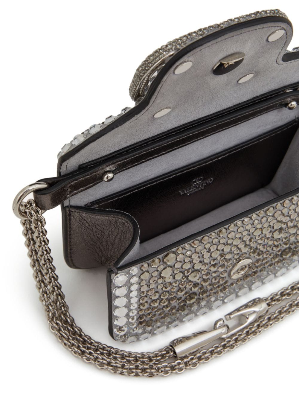 Valentino Garavani micro Locò rhinestone-embellished chain bag