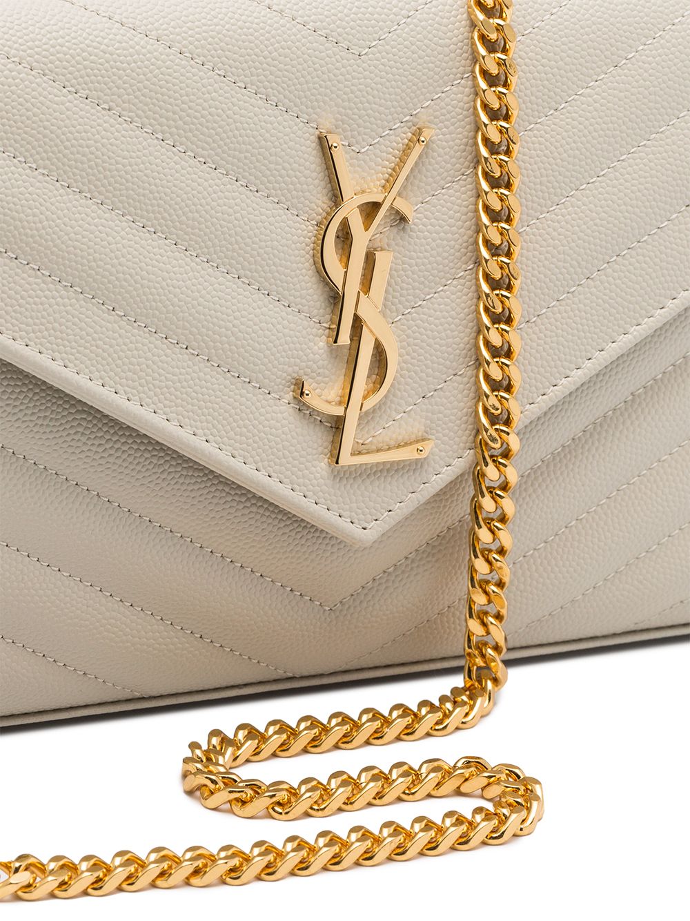 Saint Laurent Monogram chevron-quilted chain wallet
