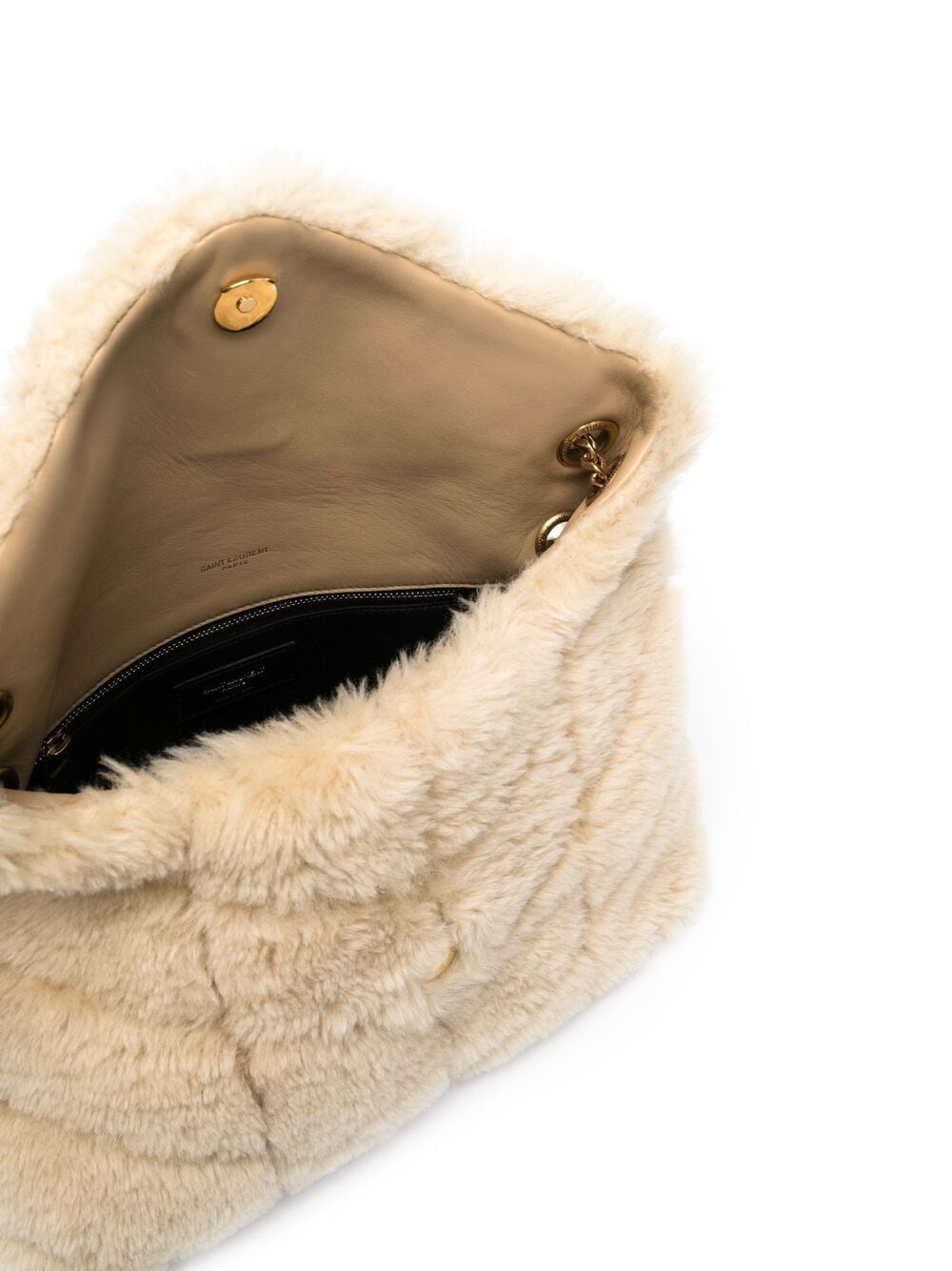 Saint Laurent small Loulou Puffer shearling shoulder bag